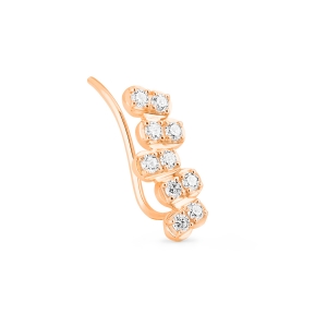 boucle d'oreille solo gauche or rose 18 carats et diamants<br>by Ginette NY