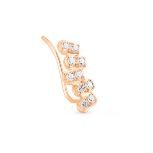 18 karat rose gold solo left earring and diamonds<br>by Ginette NY