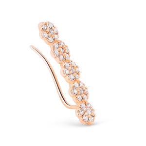 boucle d'oreille solo gauche or rose 18 carats et diamants<br>by Ginette NY