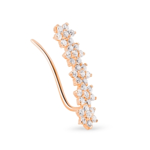 boucle d'oreille solo gauche or rose 18 carats et diamants<br>by Ginette NY