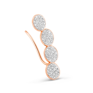 boucle d'oreille solo gauche or rose 18 carats et diamants<br>by Ginette NY