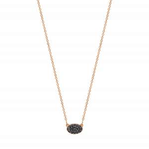 18 carat rose gold necklace and black diamonds <br>by Ginette NY