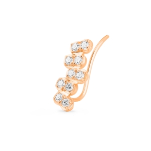boucle d'oreille solo droit en or rose 18 carats et diamants<br>by Ginette NY