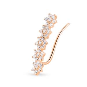 boucle d'oreille solo droit en or rose 18 carats et diamants<br>by Ginette NY