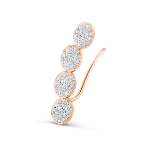 boucle d'oreille solo droite or rose 18 carats et diamants<br>by Ginette NY