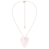 Angèle jumbo pink quartz heart on chain