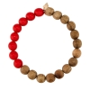 heal coral and wood bead bracelet