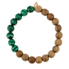 heal malachite and wood bead bracelet