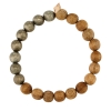 heal pyrite and wood bead bracelet