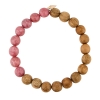 heal rhodonite and wood bead bracelet