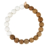 heal white agate and wood bead bracelet