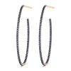 large ellipse black diamond hoops