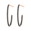 ellipse black diamond hoops