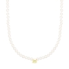 mini cocktail pearl and lemon quartz necklace