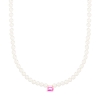 mini cocktail pearl and pink topaz necklace