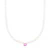 mini cocktail pearl and pink topaz necklace