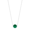 mini ever malachite white gold disc necklace