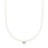 mini midnight pearl & diamond necklace