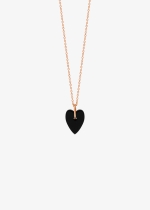 angèle mini onyx heart on chain
