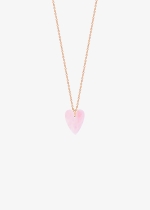 Angèle mini pink quartz heart on chain