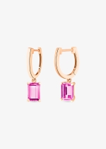 cocktail pink topaz hoops