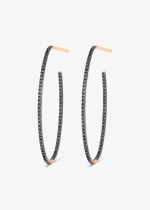 large ellipse black diamond hoops