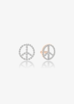 diamond peace & love studs