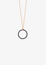 mini black diamond circle on chain