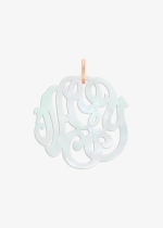 white mop monogram charm
