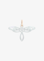 white mop dragonfly charm