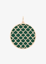 jumbo ever koi green agate disc charm
