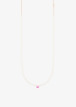 mini cocktail pearl and pink topaz necklace