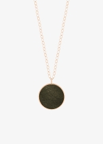 jumbo ever golden obsidian disc on chain