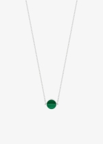 mini ever malachite white gold disc necklace