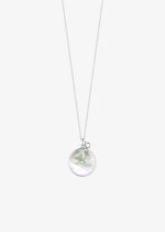 ever white MOP white gold disc on chain