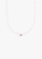 mini midnight pearl & diamond necklace