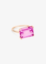 cocktail horizontal pink topaz ring