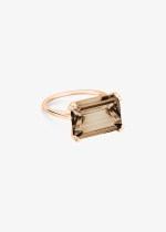 cocktail horizontal smoky quartz ring