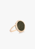 baby golden obsidian disc ring