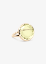 Baby lemon quartz disc ring