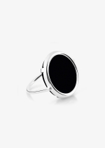 black onyx white gold disc ring