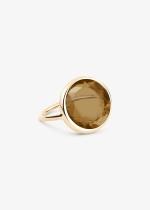 baby smoky quartz disc ring	