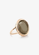 smoky quartz disc ring
