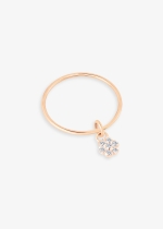 diamond lotus single circle ring