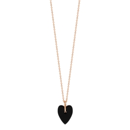 Necklace - Angèle mini onyx heart on chain | Ginette NY