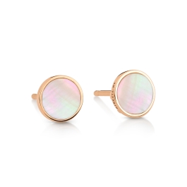 EARRINGS - Ever pink MOP disc studs | Ginette NY