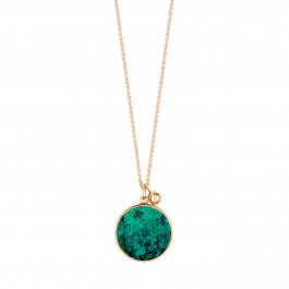 NECKLACE - Ever chrysocolle disc on chain | Ginette NY