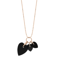 angèle 3 onyx hearts on chain
