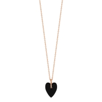 angèle mini onyx heart on chain