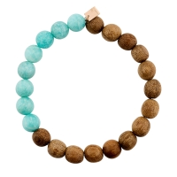 heal amazonite and wood bead bracelet